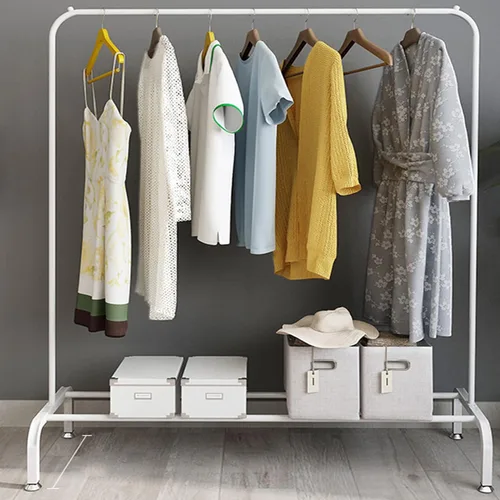 Miniatura 7 de Perchero de ropa de tubería industrial con ruedas con frenos, resistente soporte de metal resistente para ropa (A)