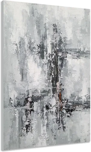Miniatura 14 de Yihui Arts Arte abstracto de la pared del lienzo - Arte contemporáneo texturizado pintado a mano para la decoración moderna del hogar