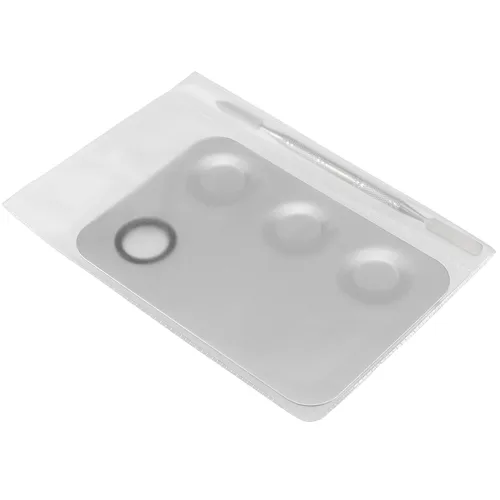 Miniatura 4 de JAPCHET 8 paletas de maquillaje mezcladoras, bandeja mezcladora de paleta de maquillaje de 3 pozos, paleta de cosméticos de acero inoxidable con 8