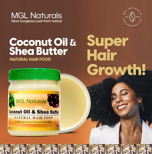 Miniatura 2 de MGL Naturals Aceite de Coco y Manteca de Karité Alimento Natural para el Cabello elaborado con ingredientes orgánicos. Nutre e hidrata el cabello.