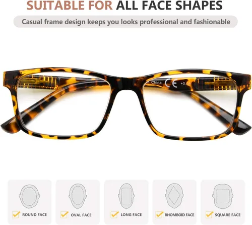 Miniatura 4 de Eyekepper Paquete de 4 lentes de lectura para mujeres y hombres, diseño de lentes de lectura +0.50