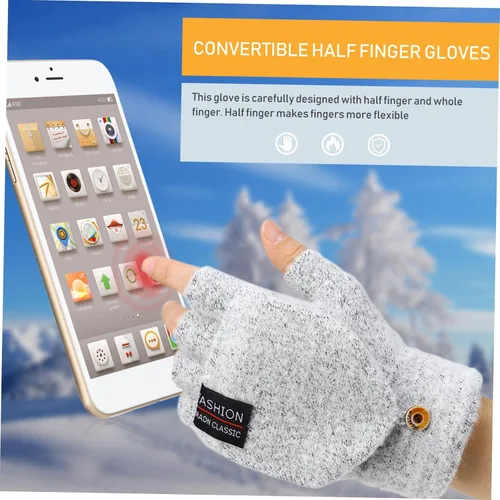 Miniatura 4 de LIOOBO Guantes calefactados por USB: guantes de escritura suaves para tejer, guantes de calentamiento de invierno, calentadores de mano