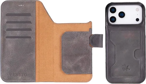 Miniatura 205 de Venito Florence - Funda de piel compatible con Samsung Galaxy S9, extra segura con bloqueo RFID, cartera desmontable para teléfono (gris decolorado)