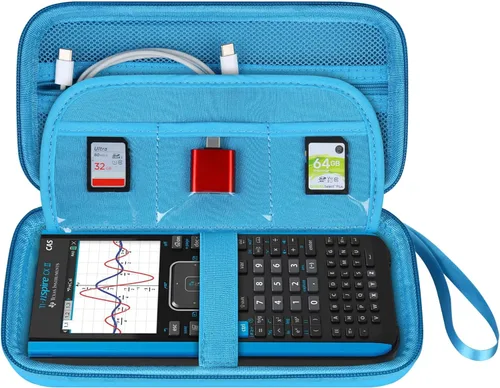 Miniatura 9 de BOVKE para Calculadora gráfica Texas Instruments TI-Nspire CX / CAS, con estuche duro de goma EVA para guardar y transportar, resistente a golpes