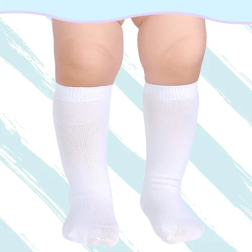 Miniatura 4 de Mini angel Calcetines hasta la rodilla para bebé, calcetines altos hasta el muslo, medias de algodón sin costuras para recién nacidos, niños