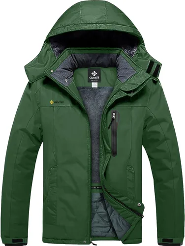 Miniatura 22 de GEMYSE - Chaqueta de esquí para hombre, impermeable, para invierno, con capucha, resistente al viento, cortavientos, para la nieve y la lluvia