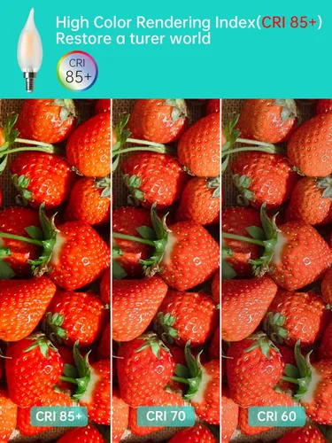 Miniatura 6 de Candelabro LED E12 equivalente a 60 vatios equivalente a 60 W, lámpara de araña CA10, 2700 K, base E12 blanca suave, regulable, ideal para 6W = 60w