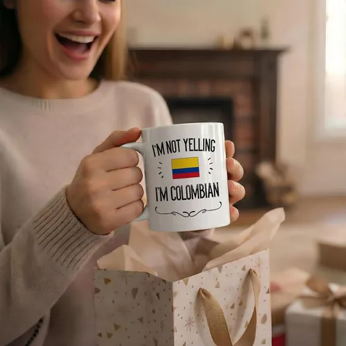 Miniatura 5 de Casitika Taza de café de 11 onzas con texto en inglés "I'm Not Yelling I'm Colombian" de Colombia. Idea de regalo para esposa, marido, amigo
