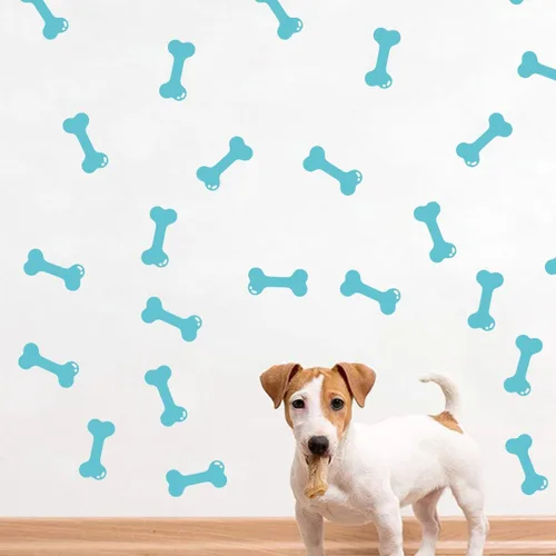 Miniatura 7 de Juego de 40 calcomanías de pared de huesos para decoración de espacio de perro, calcomanías de pared de hueso de perro, casa de cachorro, hogar