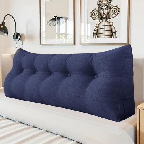 Miniatura 18 de Almohada de Cuña para Cabecero - Almohada Triangular para Cabecero de Cama, Almohada de Cuña para Descanso en la Cama, para Sentarse en la Cama