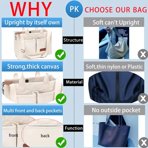 Miniatura 6 de ZHMO Bolso de lona para mujer, bolsos cruzados para mujer, bolsos de trabajo para computadora portátil, bolso grande de mano para enfermera