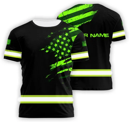 Miniatura 33 de Sudadera con Capucha de Alta Visibilidad con Bandera de EE.UU. de Color Personalizado para Hombres y Mujeres con Cintas Reflectantes, Ropa