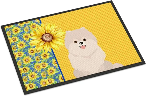 Miniatura 161 de Caroline's Treasures WDK5313MAT Airedale Terrier - Tapete para puerta delantera de 18 x 27 pulgadas, diseño de girasoles de verano, para entrada