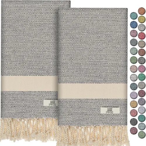 Miniatura 15 de EPHESUS TOWELS Toallas de Mano - Juego de 2 18" x 30" - Toalla de Mano Turca Decorativa para Baño, Cocina, Invitados, Cara, Cabello, Té, Paño