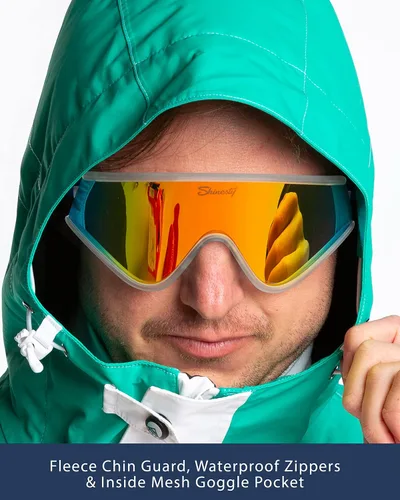 Miniatura 3 de Shinesty Traje de esquí de una pieza ligeramente ajustado para invierno, impermeable, cálido, aislante, para hombre
