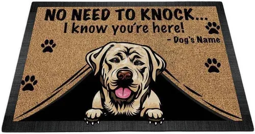 Miniatura 11 de Felpudo personalizado para amantes de los perros, diseño de pastor alemán, No Need to Knock I Konw You're Here, 27.5 x 17.7 pulgadas German Shepherd