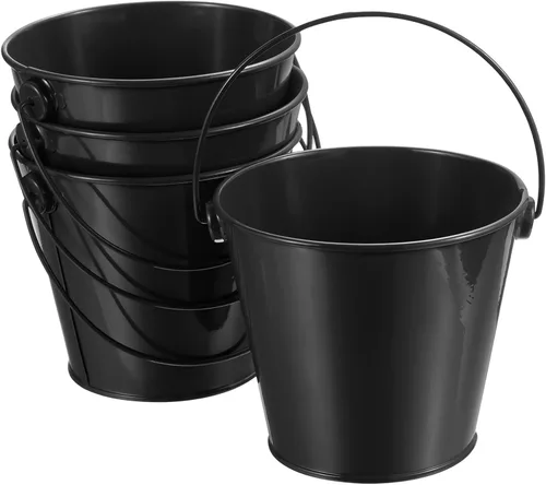 Miniatura 9 de PATIKIL Cubos de metal de colores de 4.7 pulgadas, paquete de 4 cubos para lápices, contenedores redondos de metal con asas para manualidades