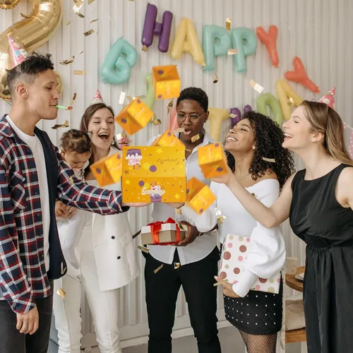 Miniatura 5 de Heitu Caja de regalo sorpresa Explosion – 12 cajas de regalo explosión para boda, Navidad, cumpleaños, creatividad, plegable, caja de regalo sorpresa