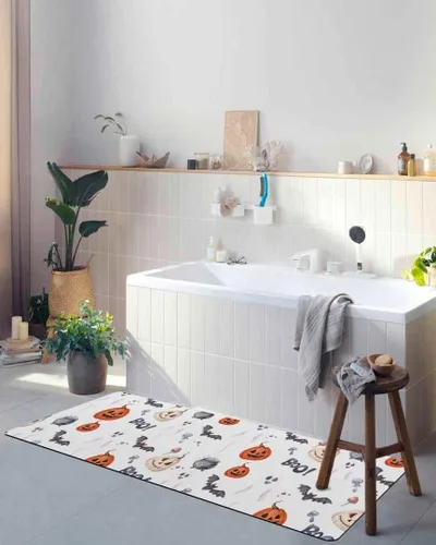 Miniatura 4 de Tapete de baño de Halloween para bañera, antideslizante, de secado rápido y absorbente, tierra de diatomeas, fregadero, dormitorio, cocina, tapete