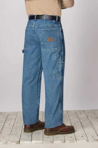 Miniatura 3 de Bulwark - Dungaree de mezclilla prelavado para hombre, resistente al fuego, 14.75 onzas
