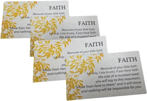Miniatura 2 de Westmon Works Faith of a Mustard Seed Holy Card Pack a granel con oración de Mateo 17:20, recuerdo inspirador cristiano católico, hecho en Estados