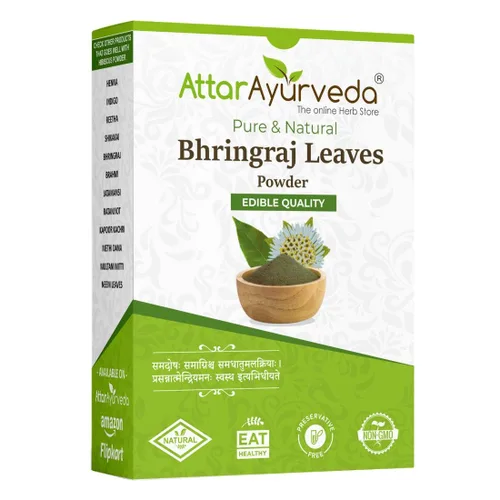 Polvo natural de Bhringraj para cabello sano, apoya la fuerza del cabello y el cuidado del cuero cabelludo, hierba Bringaraja pura, sin aditivos ni