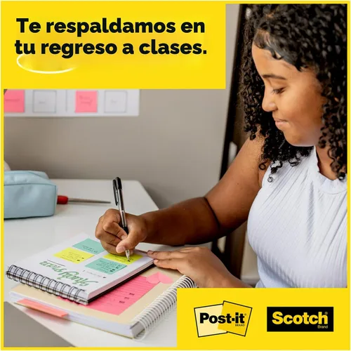 Miniatura 10 de Post-it Notas Súper Adhesivas Paquete de Valor, 24 Bloques, Conveniente Estuche de Transporte y Almacenamiento de Autobús Escolar, 2X el Poder