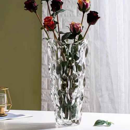 Miniatura 3 de CEMABT Jarrones de vidrio de 9.5 pulgadas 3.4 lb para flores Jarrones de vidrio irrompibles y engrosados modernos para centros de mesa, coloridos