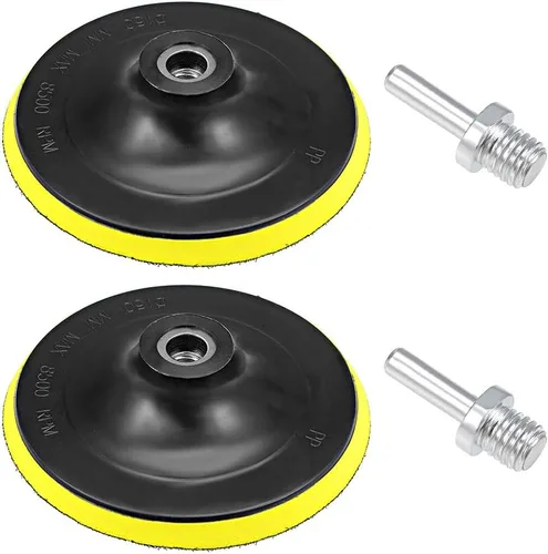 uxcell Almohadilla de respaldo de gancho y bucle de 6 pulgadas, placa de soporte de pulido de lijado con adaptador de taladro M14 para lijadora de