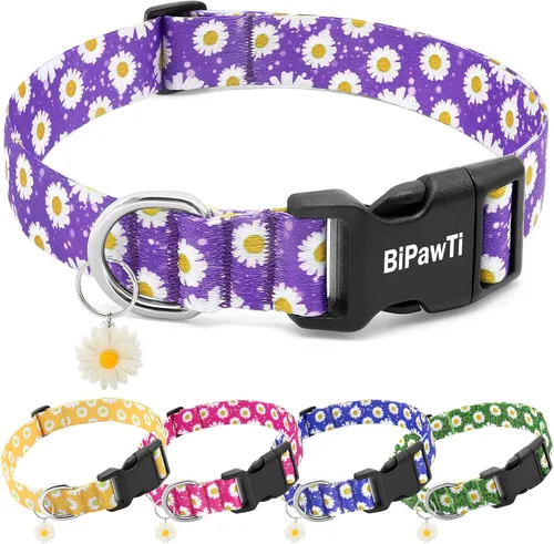Miniatura 9 de Collares florales para perros grandes, collares suaves y lindos para perros y niñas, collar de flores bonitas con dijes de margaritas, regalo