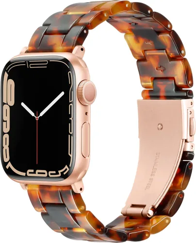Miniatura 9 de Compatible con Apple Watch Band de 1.614 in, 1.575 in, 1.496 in o 1.929 in, 1.772 in, 1.732 in, 1.654 in, correa de repuesto de resina ligera Blanco