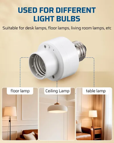 Miniatura 4 de DEWENWILS Toma de luz con control remoto, base E26/E27, programable y ampliable, no necesita cableado, enchufes de luz inalámbricos para dormitorio