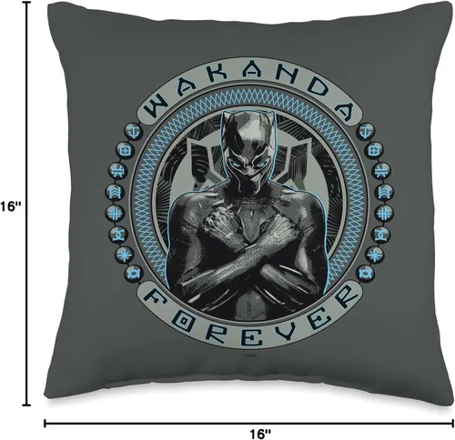 Miniatura 4 de Marvel Black Panther T'Challa Wakanda Forever - Almohada (16.0 x 16.0 in), multicolor