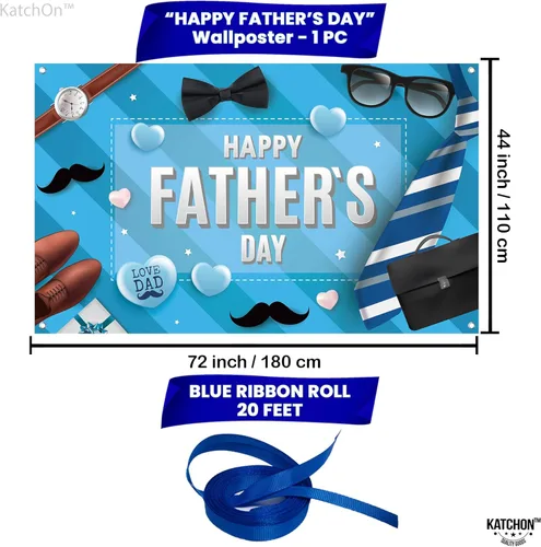 Miniatura 2 de KatchOn, Pancarta extragrande para el día del padre, 72 x 44 pulgadas, pancartas azules del día del padre, decoraciones del día del padre, Negro