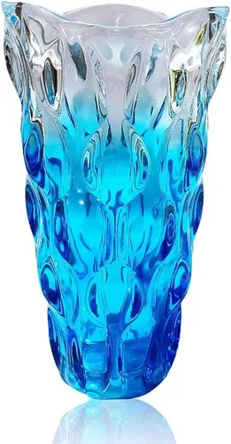 Miniatura 8 de Florero de Vidrio Pesado para Flores Engrosado 3.5 libras 9.5 pulgadas Jarrón Brillante Estilo Bohemio, para Centros de Mesa, Bodas, Decoración