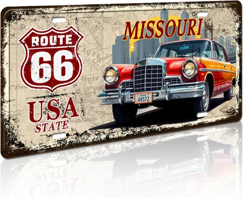 Miniatura 11 de Texas Route 66 - Letrero decorativo para placa de matrícula vintage de Estados Unidos, 12 x 6 pulgadas