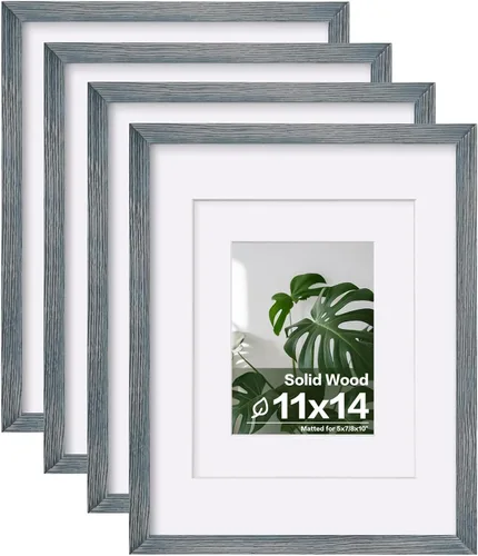 Miniatura 30 de Egofine - Juego de 4 portarretratos 8 x 10 pulgadas de madera maciza y cubierta de plexiglás de 4 x 6/5 x 7 pulgadas con paspartú u 8 x 10 pulgadas