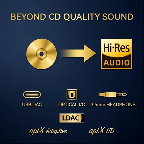Miniatura 2 de Slash Receptor de audio Bluetooth de 6 alta resolución para estéreo doméstico, adaptador inalámbrico audiófilo con ESS Quad DAC (ES9219), entrada