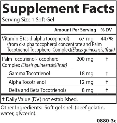 Miniatura 7 de Carlson - Tocotrienoles, 40 mg, con Vitamina E, Gamma, Alfa, Delta, Beta, de origen sostenible, 30 cápsulas blandas