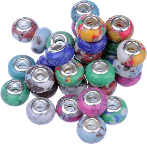Miniatura 4 de rubyca Mix piedra encanto Beads Fit Europea encanto pulsera de joyas