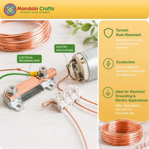Miniatura 6 de Mandala Crafts Alambre de cobre puro calibre 18 para hacer joyas, envolver, esculpir y electroculturar jardinería – 3.3 x 5 yardas surtido