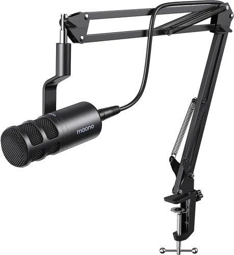 Miniatura 10 de MAONO Micrófono de podcast XLR, micrófono dinámico de estudio cardioide para grabación vocal, transmisión, voz en off, tecnología de aislamiento