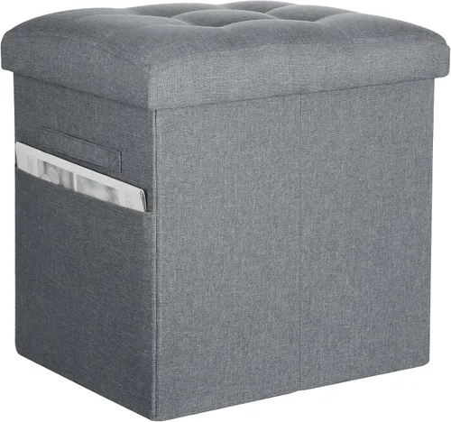 Miniatura 9 de BelugaHelper Otomana con almacenamiento, reposapiés otomano de almacenamiento pequeño con asiento acolchado de espuma más gruesa. Taburete plegable