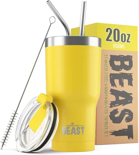 Miniatura 35 de Beast Vaso Térmico de 30 oz de Acero Inoxidable con Aislamiento al Vacío para Café y Hielo de Doble Pared Termo de Viaje (Rojo Arándano)
