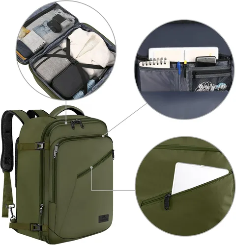 Miniatura 110 de MATEIN - Mochila de viaje extragrande de 10.56 galones, mochila de viaje ampliable apta para aerolíneas, para viajeros de fin de semana, hombres