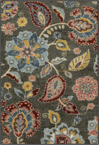 Miniatura 12 de Maples Rugs Gardena - Alfombras de área floral, fabricadas en Estados Unidos, lavable, antideslizante, alfombra de interior para entrada, vestíbulo