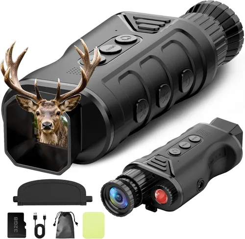 Monóculo de visión nocturna, alcance portátil de visión nocturna para caza al aire libre, camping, gafas de visión nocturna infrarroja digital con