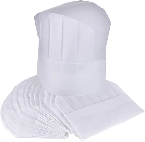 ESHATO Sombreros de chef para niños, adultos, tela no tejida, ajustable, para el hogar, cocina, juego de tapas para cocinar, hornear, recuerdos de