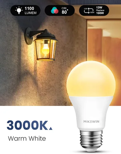Miniatura 2 de Bombillas de luz para exteriores, 3000 K, blanco cálido, 12 W (equivalente a 100 W) con sensor de luz LED de encendido y apagado automático