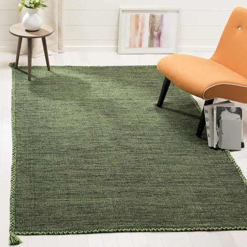 Miniatura 6 de SAFAVIEH - Alfombra decorativa de la colección Montauk, 2 x 3 pies, color beige y negro, tejido plano de algodón hecho a mano con borlas